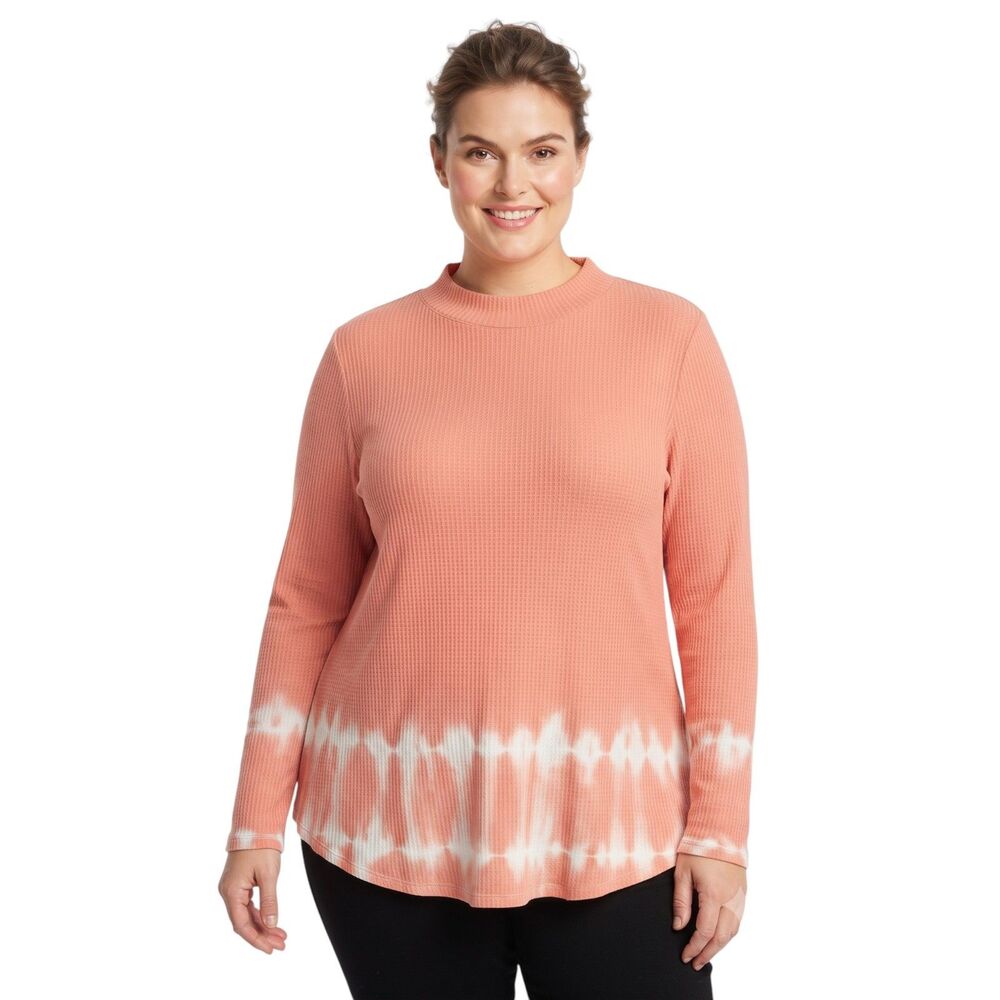 Wonderly XXL Orange Waffle Print Top